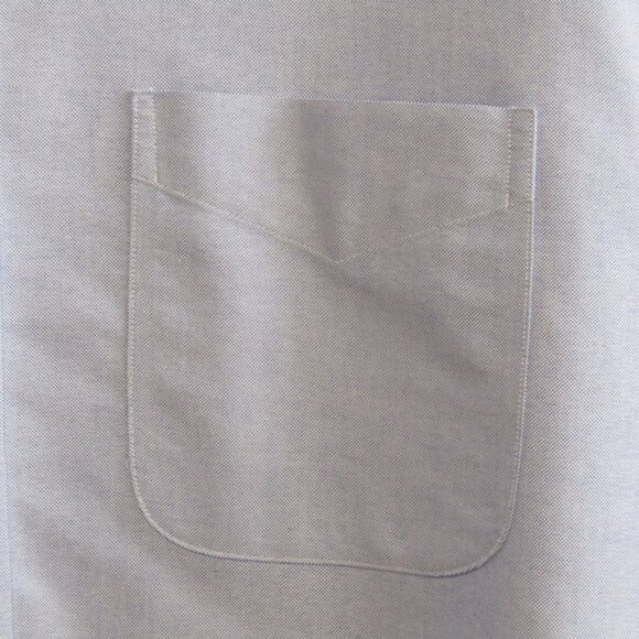 LL Bean Mens Chambray Shirt Size 17.5 Blue 100% Cotton Long Sleeve Button Down - Picture 4 of 10